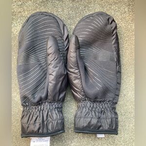 Lands' End women's black winter mittens with fleece inner lining